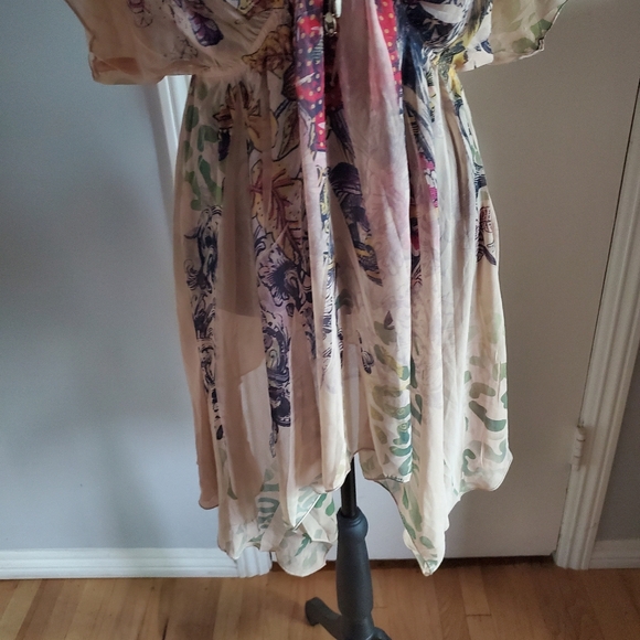 Libian Sheer Y2K Asymmetric Babydoll Dress Tattoo Fairy Grunge Measures Size M - Picture 3 of 13